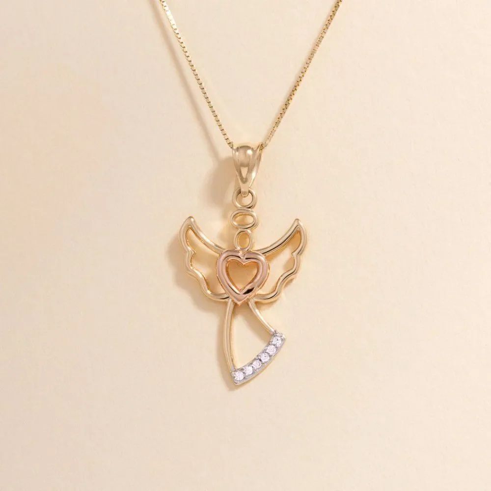 Angel necklace | 14k Solid Gold Pendant | perfect gift | birthday| anniversary |